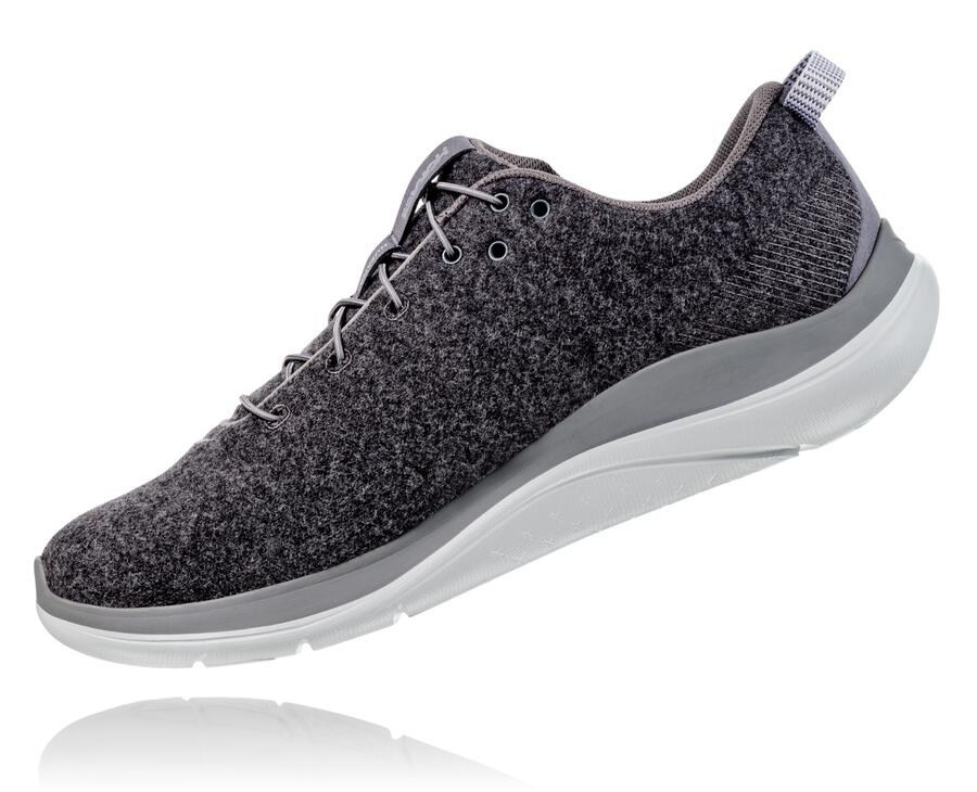 Hoka One One Hupana Flow Wool Löparskor Dam - Mörkgrå - DJTPU-2056